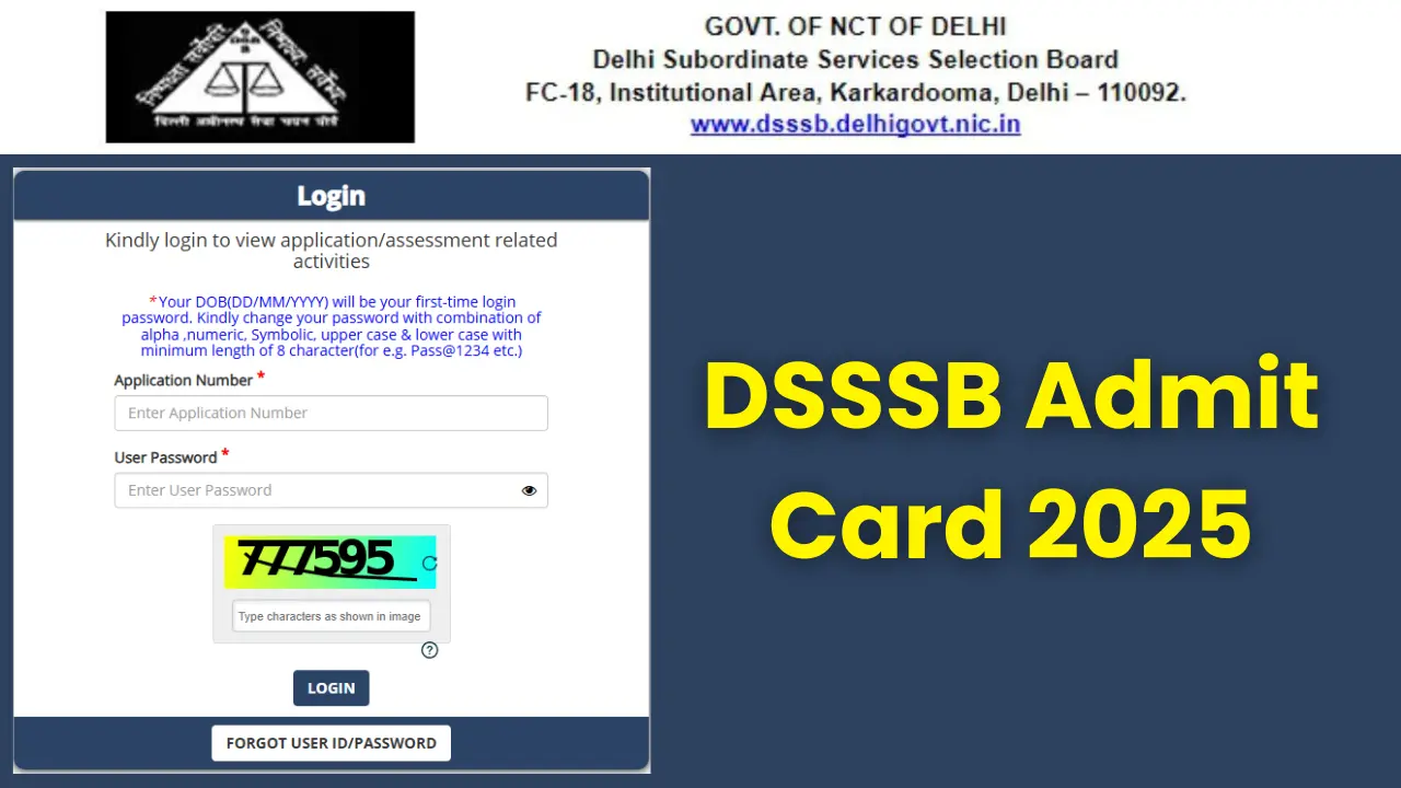 DSSSB Admit Card 2025