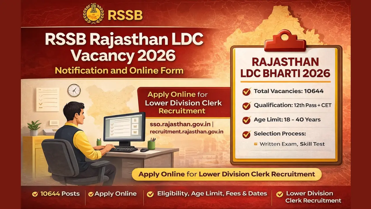 RSSB Rajasthan LDC Vacancy 2026 RSSB Rajasthan LDC Vacancy 2026