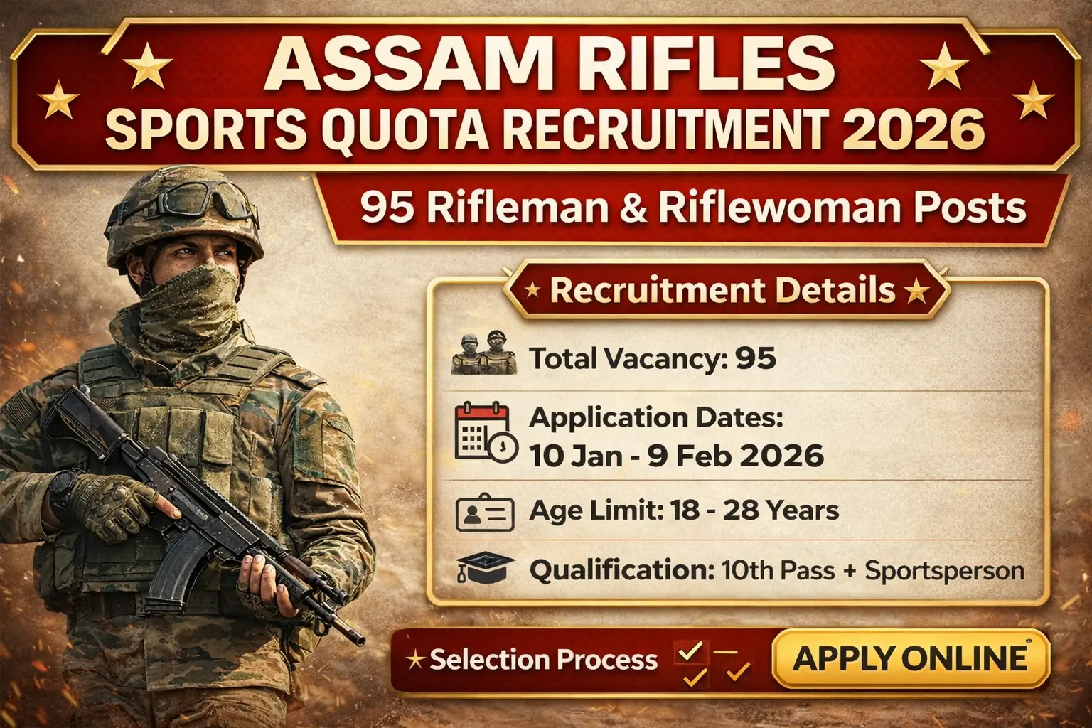 Assam Rifles Sports Quota Recruitment