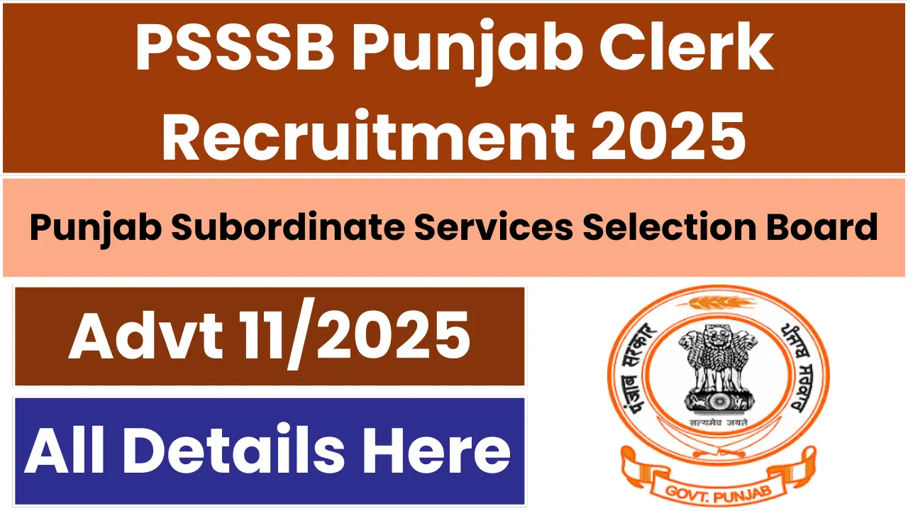Psssb Clerk Recruitment Advt 11 2025
